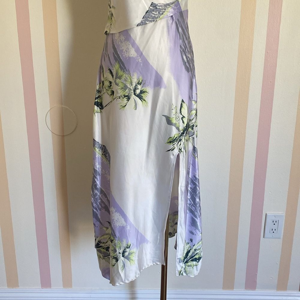 UO Kelly Surplice Midi Printed Slip Dress Size Medium - Picture 6 of 15